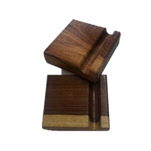 Kiaat Selfoonhouer – Klein Gegroefde Houtbord